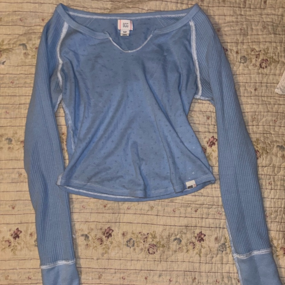 BDG Light Blue Long Sleeve Top